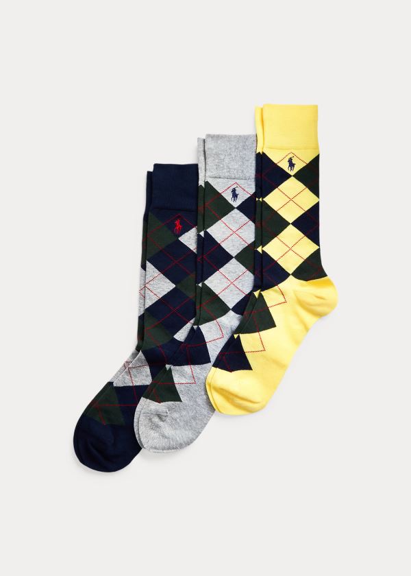 Polo Ralph Lauren Argyle Dress 3-Pack Sokker Herre Danmark (PBEKQ3295)